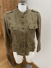 Imitz Leinen Blazer Jacke Olive zu Jeans Hose Rock Gr. M 38 Conleys 