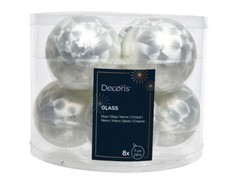 8 Weihnachtskugeln 7cm Glas