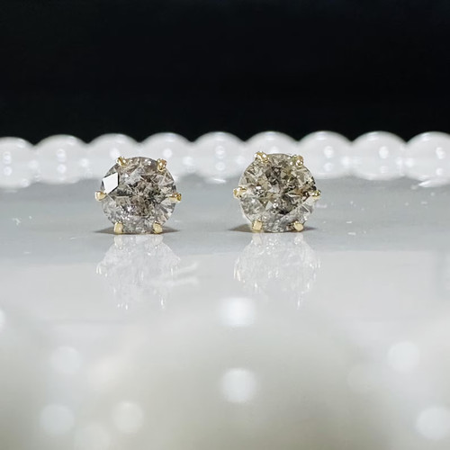10k gelbgold diamant ohrringe - 10k,