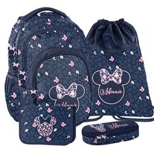 Minnie Mouse Maus Rucksack  Schulrucksack Schulranzen Set 4 teilig 1-3 Klasse