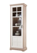 Vitrinenschrank weiß Landhaus Vorrats Standvitrine Küchenanrichte 74 x 208 cm