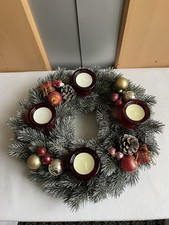 Adventskranz Die Kerzenhalter Aus Glas  Drei Verschiedene Kerzen Aus Nachlass