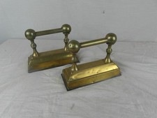 Feuerböcke Antik um 1910 Frankreich Vintage Messing Kaminböcke Used look o14c2