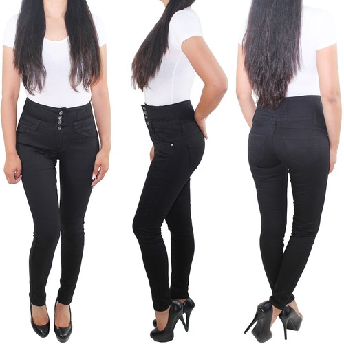 Damen knopf skinny jeans - damen,