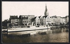 AK Elbing, Partie an der Liegebrücke, Passagierdampfer Möwe und Tolkemit 