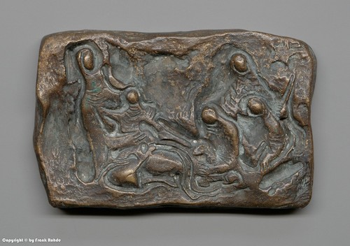 Bronze relief maria mit kind - relief,