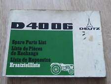 Deutz Fahr Schlepper D4006 Ersatzteilkatalog