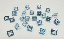 Blau Topas natürlich abgebaut hellblau 0,78 ct Carre 5mm x 5mm  Edelstein