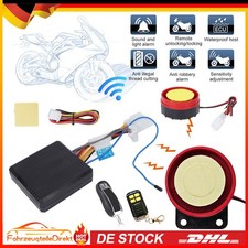 Motorrad Alarmanlage mit Motorstart 2 Funkfernbedienung für Roller Moped 12V DE