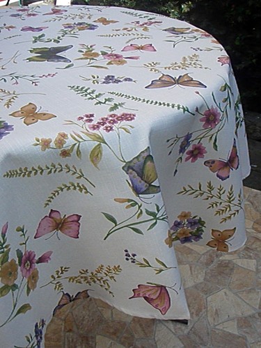 Tischdecke oval schmetterlinge - tischdecke,