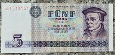 Deutschland /DDR 5 Mark 1975 Banknote,Kassenfrisch !