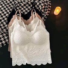 Bequeme Damen Weste mit weicher Spitze und Trägern Freizeit Mode Must Have