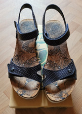 Panama Jack Damenschuhe/Sandalen, "Quinoa Snake B2", Navy, Leder/Kork, getr.