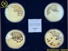 4 x Gigant Medaillien Mars -Mercury -Apollo - Gemini Swarowski 2019 Cu Vergoldet
