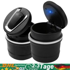 2X Aschenbecher Auto Beleuchtung Deckel Getränkehalter Gluttöter Wind KFZ Retoo