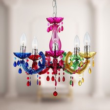 BMF-VERSAND KRONLEUCHTER KRISTALL BUNT HÄNGELAMPE KINDERZIMMER LAMPE 157008633