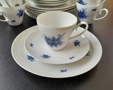 Rosenthal " Romanze " Kaffeegedeck blau Porzellan