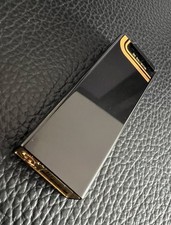 IM CORONA Schwarz - Hochglanz - Rotgold - Feuerzeug - QUARTZFLAME PAT.P Vintage