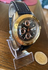 TOP Mondia Automatik Chronograph Lemania 5100, wie neu, Faltschließe, E-stahl