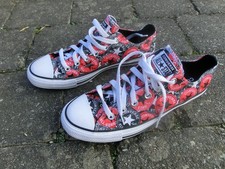 CONVERSE Chucks 166986C All Star Logo schwarz rot unisex Gr 41 UK 7,5 Sneaker