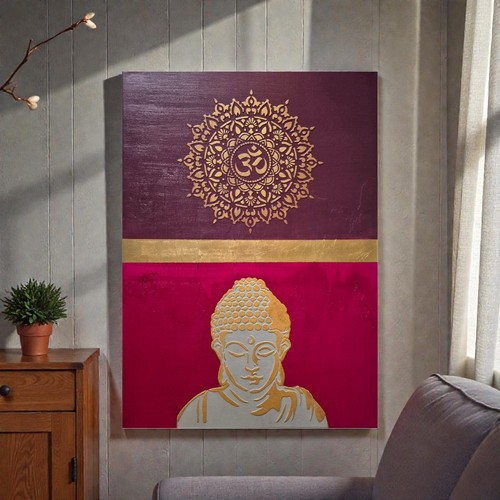 Wandbild buddha om mandala - om,