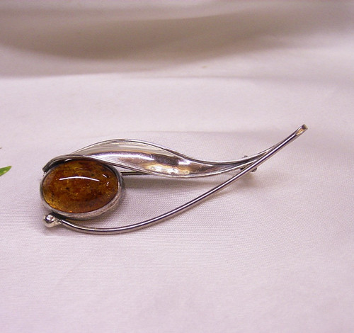 Bernstein brosche silber 925 - bernstein,