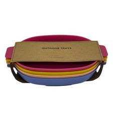 4x Camping Teller Kunststoff Picknick Reisegeschirr Mehrweg Plastikteller - NEU✅