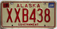 Alaska Nummernschild 1981 USA Auto-Kennzeichen US Government License Plate XXB