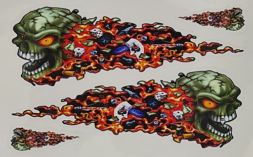 Totenkopf flammen aufkleber - totenkopf,