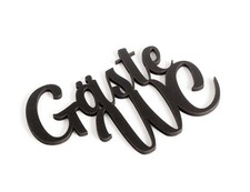 Gäste WC 3D Türschild Tür Schild Selbstklebend Toilette Bad Küche Deko Skandi