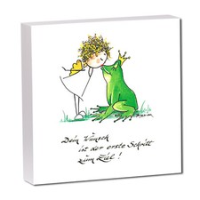 Bild Engel | Dein Wunsch | Kunstdruck auf Holz Wandbild Wanddeko | 20x20cm