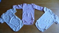 3 x Baby Body Gr. 62/68 kurzarm, langarm Bio Baby für Mädchen