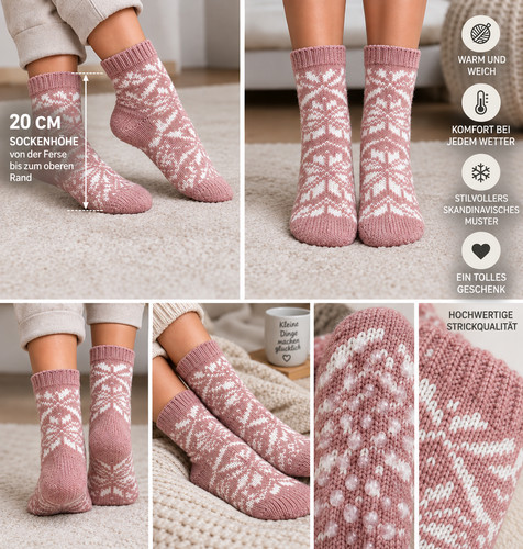 Warme kuschelsocken damen rosa - warme,