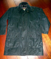 Barbour BORDER Wachsjacke blau navy Gr.48-50 MIT Kapuze                         