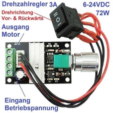 12V DC Drehzahlregler mit Drehrichtung Umschaltung Entwickler elektr. Bauteil