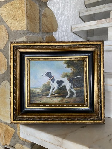 Bild/Ölgemälde/Hund/Holzrahm