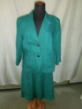 BONITA Leinen-Kostüm Jacket Rock Blazer türkis grün petrol Gr. 40 Sommer-Kombi