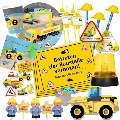Baustelle geschirr deko - baustelle,
