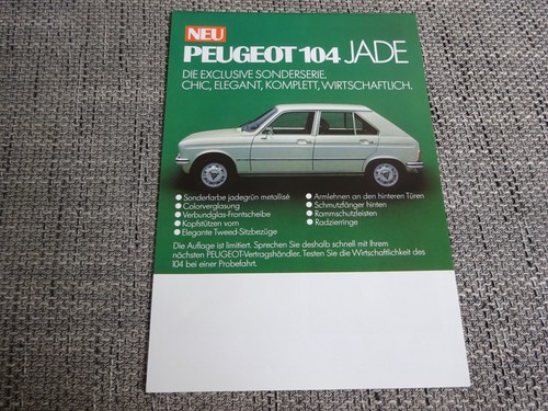 Peugeot 104 jade prospekt - peugeot,
