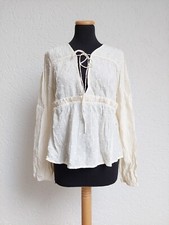 Creme Punkte Basic Bluse von