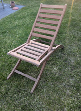 Garten Liegestuhl Teak, klappbar Balkon, Garten Liege Relax, Massivholz