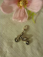 Taschen-oder Schlüsselanhänger "Motorad - Crossmaschine"antik silber 3D  