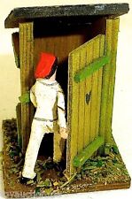 Plumpsklo ländliches Toilettenhaus Figur mit roter Mütze Holz Preiser 1:87 H0  å