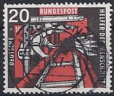 Bund BRD Mi. 0272 aus 1957 ORTSVOLLSTEMPEL Bonn 1 / Wohlfahrt Bergbau