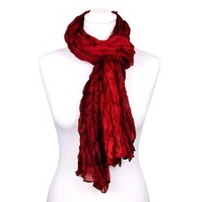 Knitterschal Halstuch Schal XXL rot Farbverlauf Seide 180x90cm