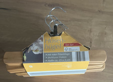 Hosenspanner Hosenbügel 5 Stück Holz Natur Kleiderbügel Hosen Klemmbügel 25 cm