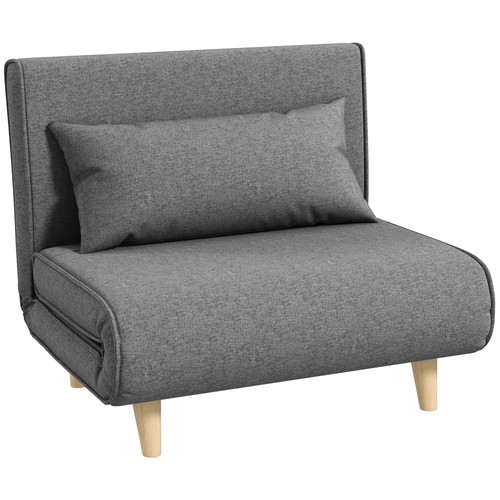 Schlafsofa grau leinen - grau,
