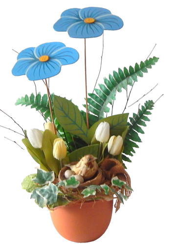 Frühlingsgesteck mit tulpen - frühlingsgesteck,