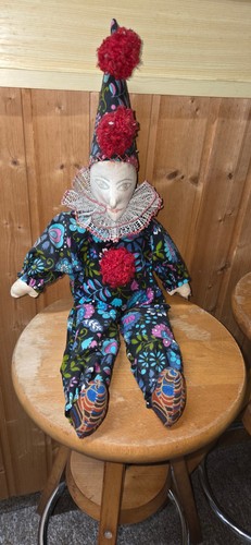 Deko puppe clown - puppe, handgemacht