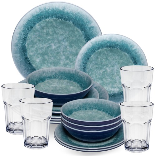 Melamin geschirr set - geschirr, blau